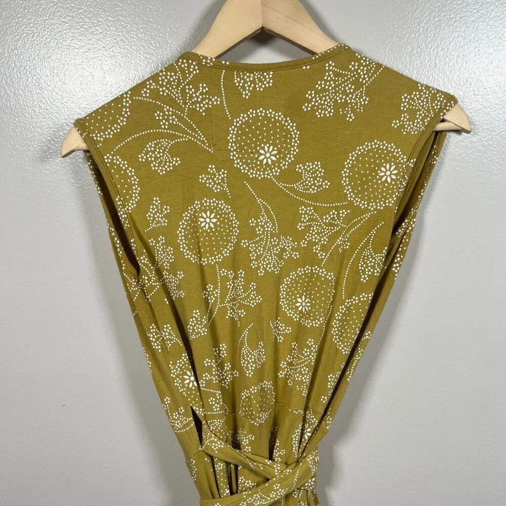 Effie's Heart Theresa Wrap Dress Size Small Green Floral Retro Knee Length - Picture 8 of 9